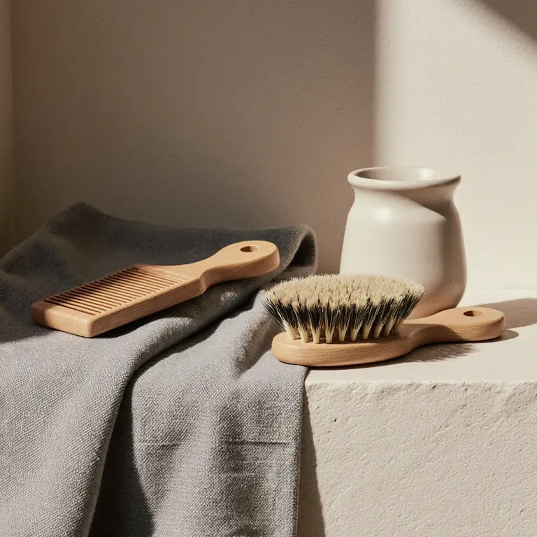 Pièces de céramistes lyonnais posées sur une étagère de l'atelier