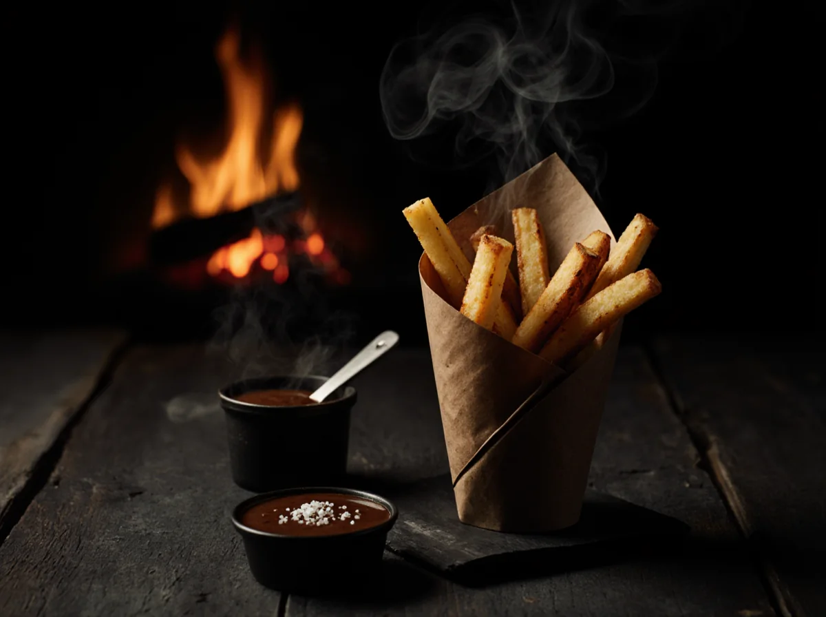 Frites maison, double cuisson, fleur de sel
